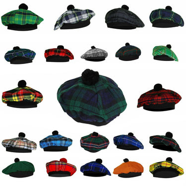 Scottish 16Oz Acrylic Wool Traditional Tam o' Shanter Flat Bonnet KILT Hat - Kilt Experts