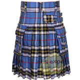 Thompson Dress Blue Tartan Acrylic Wool Heavy 16Oz Utility Kilt - Kilt Experts