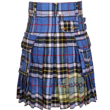 Thompson Dress Blue Tartan Acrylic Wool Heavy 16Oz Utility Kilt - Kilt Experts