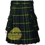 US Army Tartan Acrylic Wool 16OZ Leather Straps Kilt - Kilt Experts