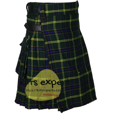 US Army Tartan Acrylic Wool 16OZ Leather Straps Kilt - Kilt Experts