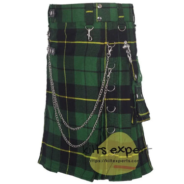 Wallace Hunting 16OZ Stud Kilt With Detachable Chain & Pockets (Available In Different Tartans) - Kilt Experts