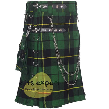 Wallace Hunting 16OZ Stud Kilt With Detachable Chain & Pockets (Available In Different Tartans) - Kilt Experts