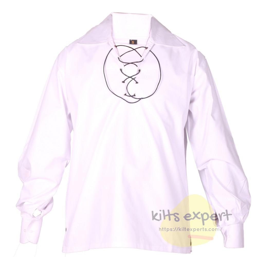 White Jacobite Gillie Kilt Shirt For Men Kilt Experts
