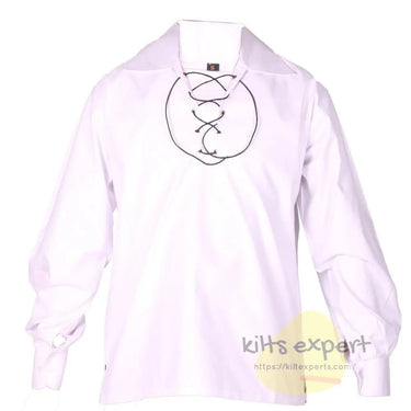 White Jacobite Gillie Kilt Shirt For Men Kilt Experts