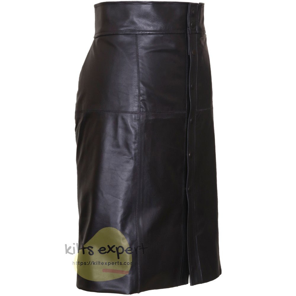 Women Genuine Cowhide Leather Skirt - Kilt Experts