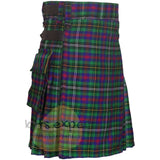 Wood Tartan Leather Straps Utility Kilt (Available In Many Tartans) - Kilt Experts