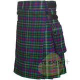 Wood Tartan Leather Straps Utility Kilt (Available In Many Tartans) - Kilt Experts