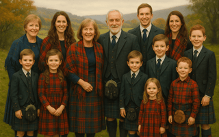 When Scottish Families Gather in Tartan for Generational Photos - Kilt Experts