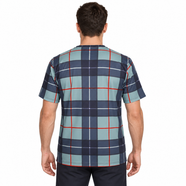 Men’s Custom Tartan Print T-Shirt – Polyester Regular Fit | S–5XL