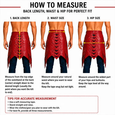 Handmade Red Gladiator Leather Kilt