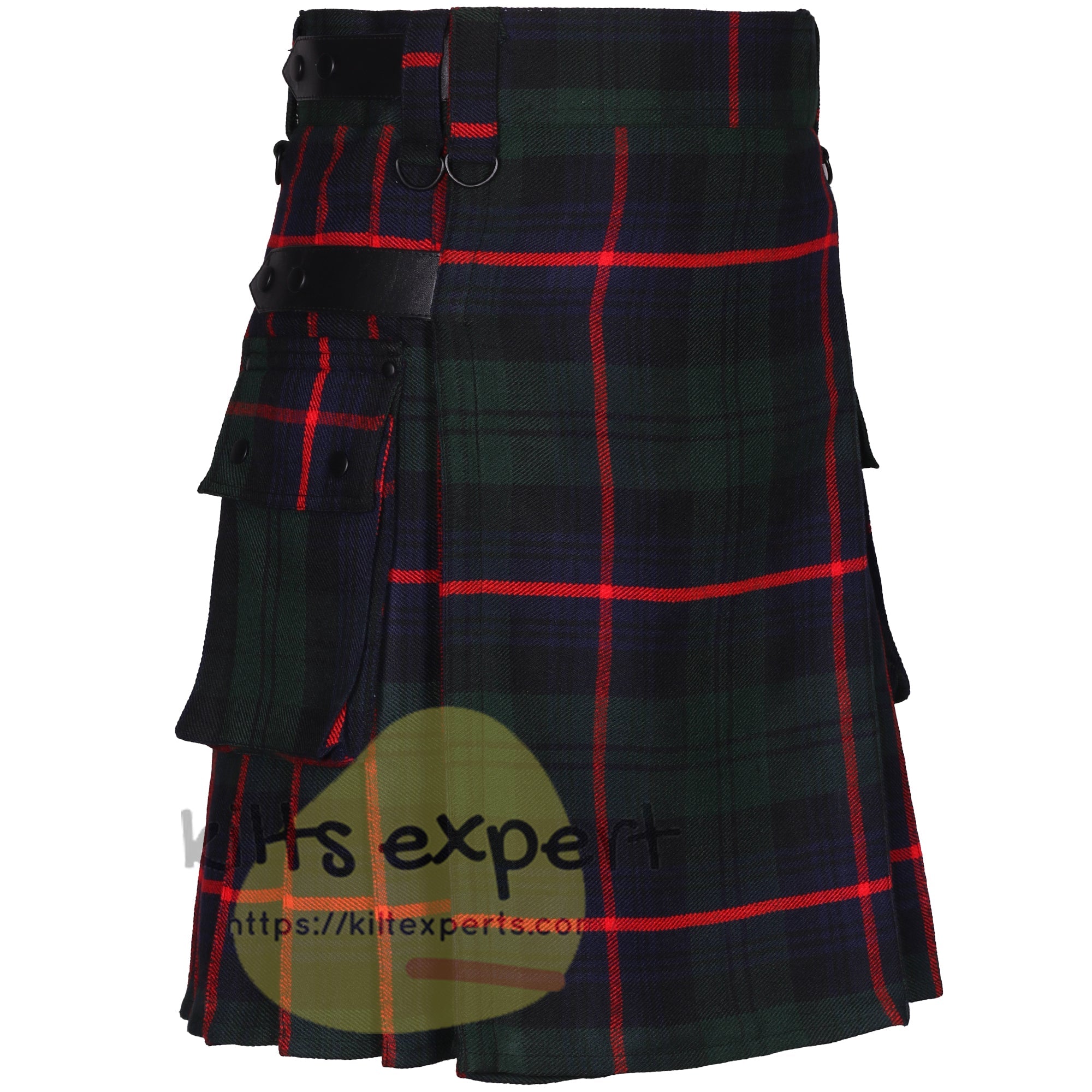 Armstrong Modern Tartan Leather Straps Utility Kilt (Available In Many Tartans) - Kilt Experts