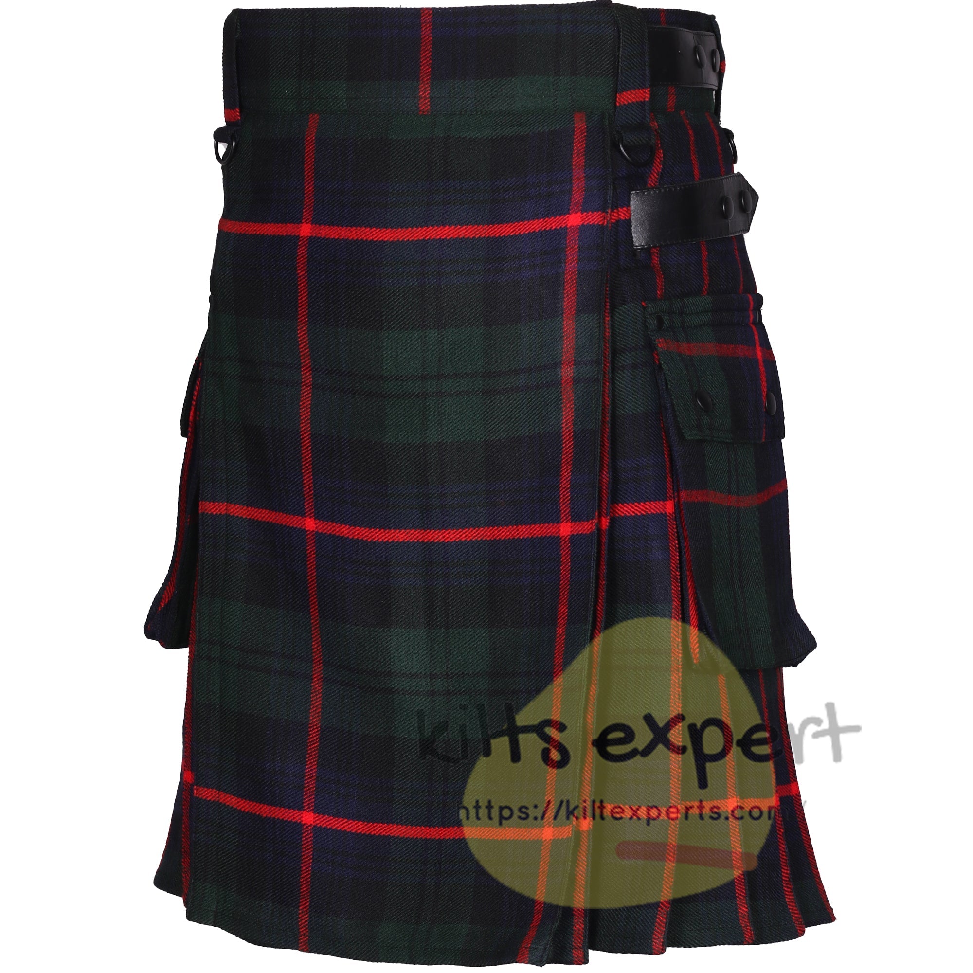 Armstrong Modern Tartan Leather Straps Utility Kilt (Available In Many Tartans) - Kilt Experts