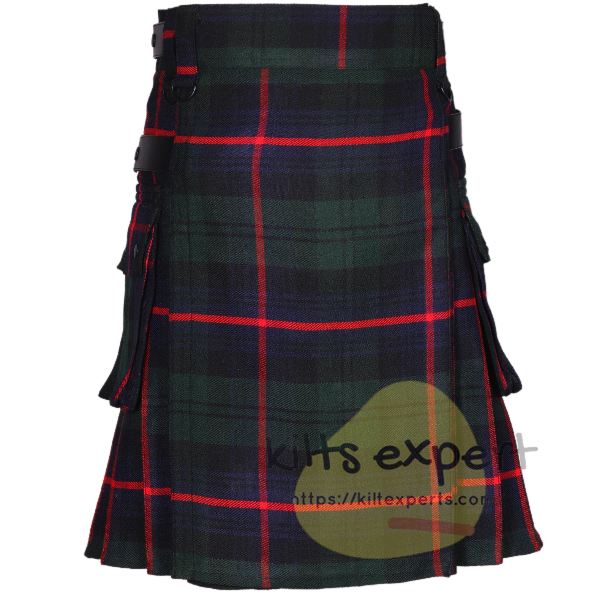 Armstrong Modern Tartan Leather Straps Utility Kilt (Available In Many Tartans) - Kilt Experts