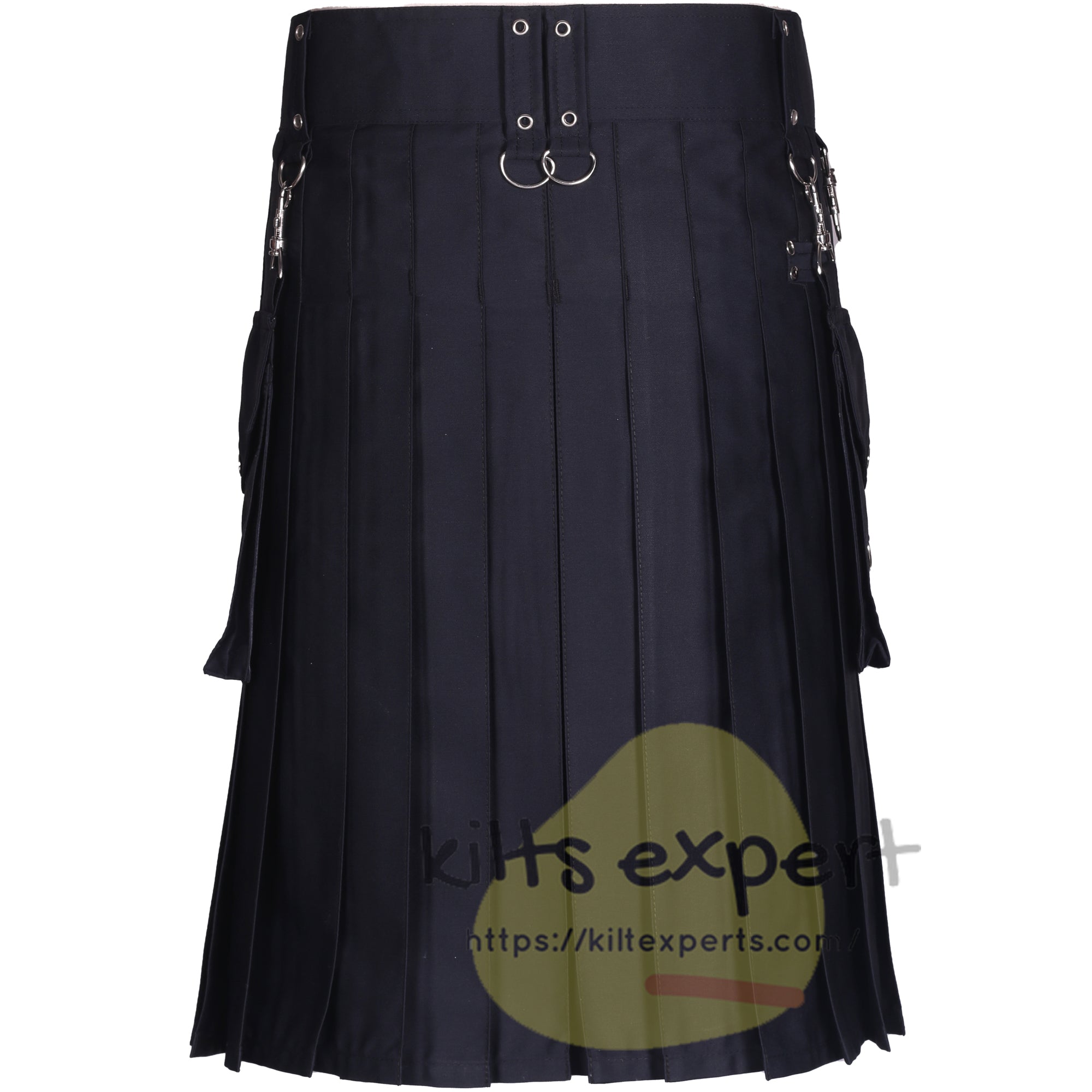 Black Cotton Kilt with 6 Buttons – Custom Utility Kilt - Kilt Experts