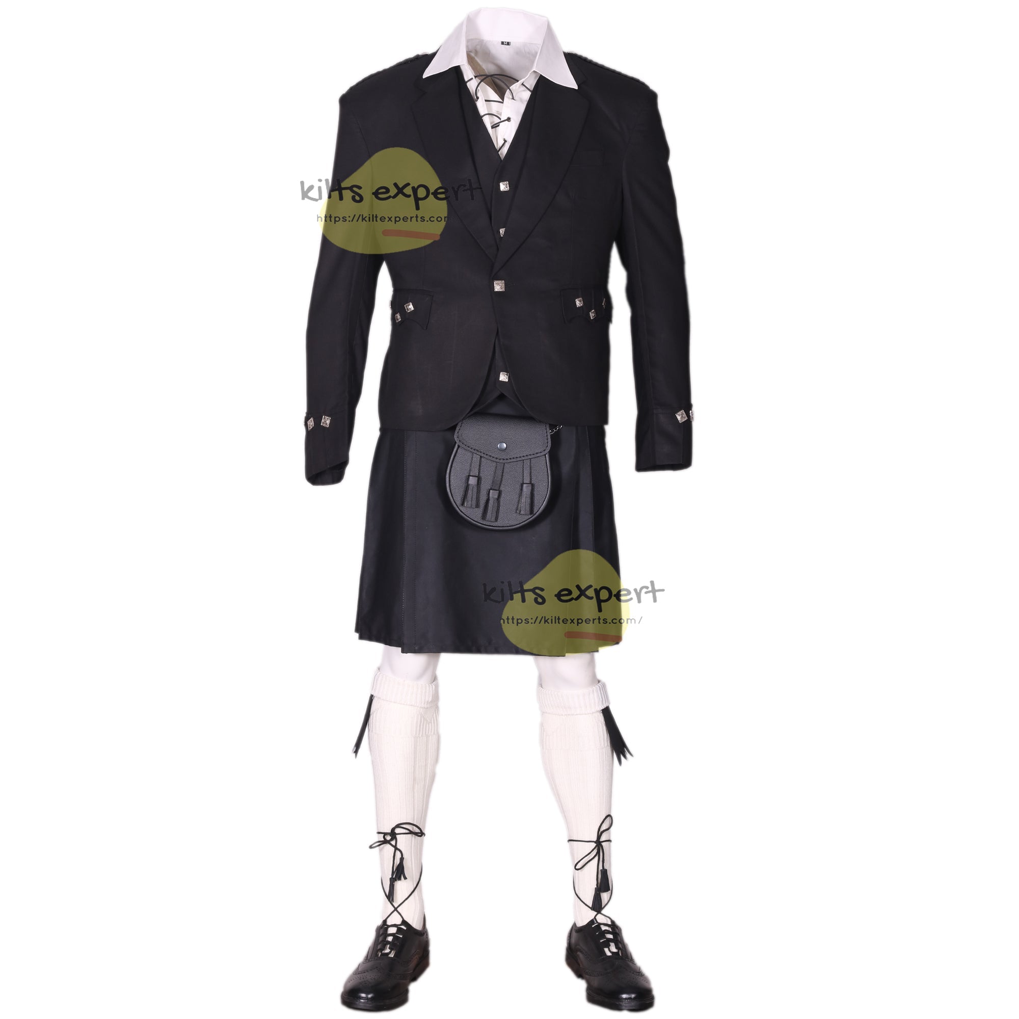 Black Modern Utility Kilt Outfit - Complete 7 - Piece Deal for Active Men - Kilt Experts