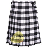 Buffalo White/Black Tartan Traditional 8 And 5 Yards Kilt - Kilt Experts
