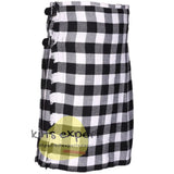 Buffalo White/Black Tartan Traditional 8 And 5 Yards Kilt - Kilt Experts