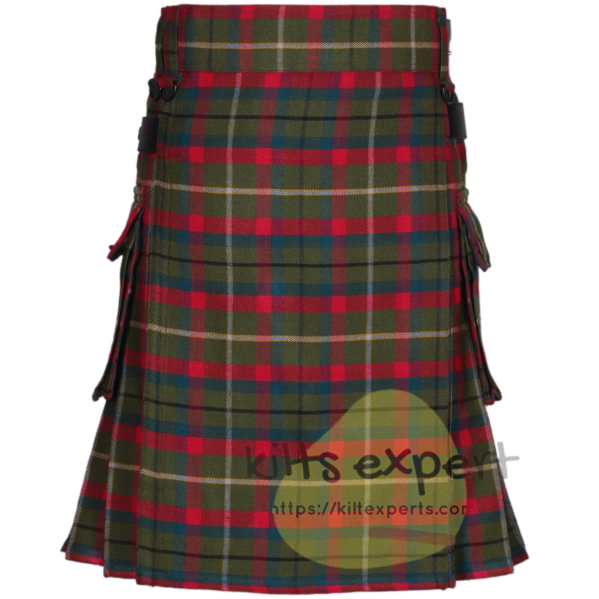 County Mayo Tartan Leather Straps Utility Kilt (Available In Many Tartans) - Kilt Experts