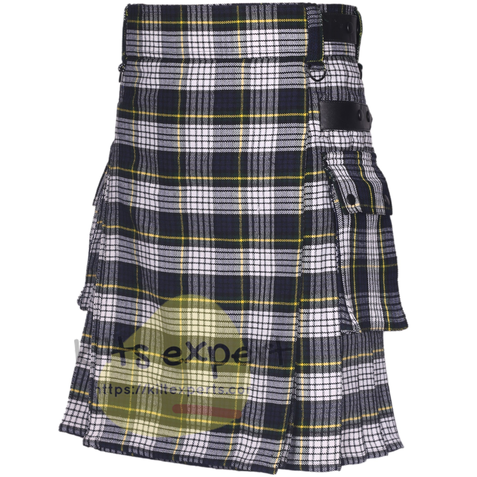 Dress Gordon Tartan Leather Straps Utility Kilt (Available In Many Tartans) - Kilt Experts