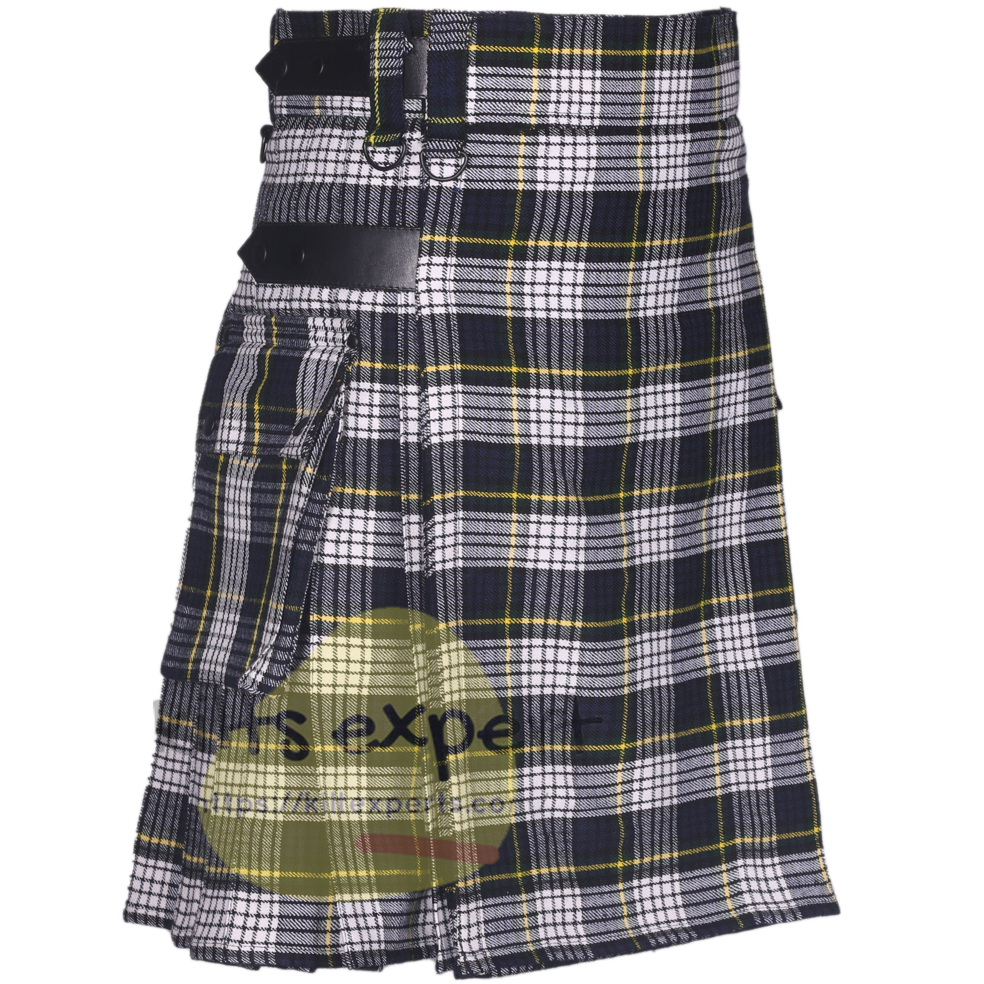 Dress Gordon Tartan Leather Straps Utility Kilt (Available In Many Tartans) - Kilt Experts