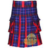Edmonstone Tartan X Style On Front Apron Hybird Utility Kilt - Kilt Experts