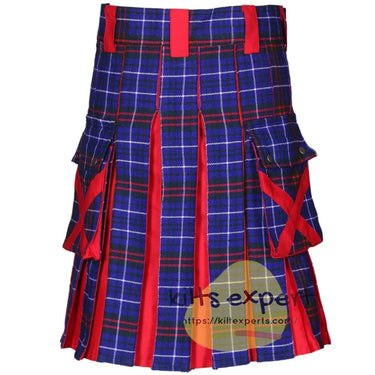 Edmonstone Tartan X Style On Front Apron Hybird Utility Kilt - Kilt Experts
