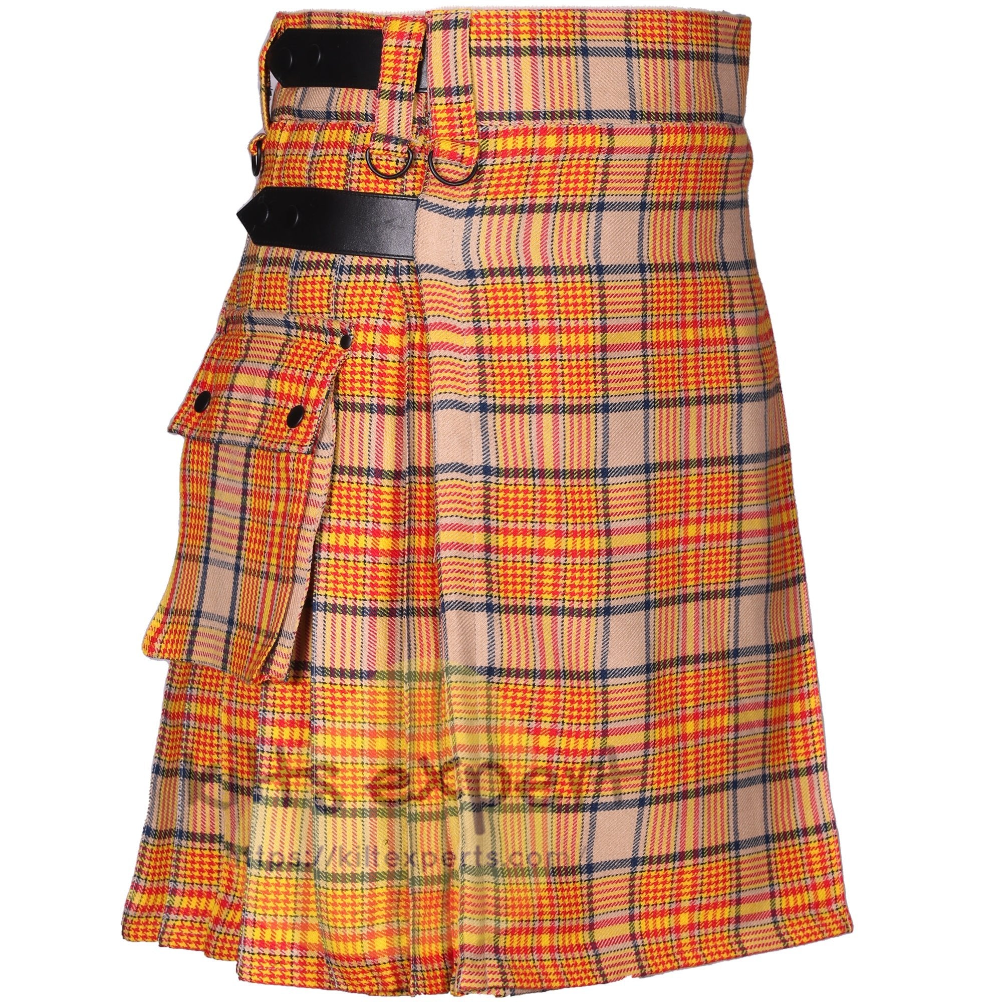 Espana Spanish Tartan Leather Straps Utility Kilt (Available In Many Tartans) - Kilt Experts