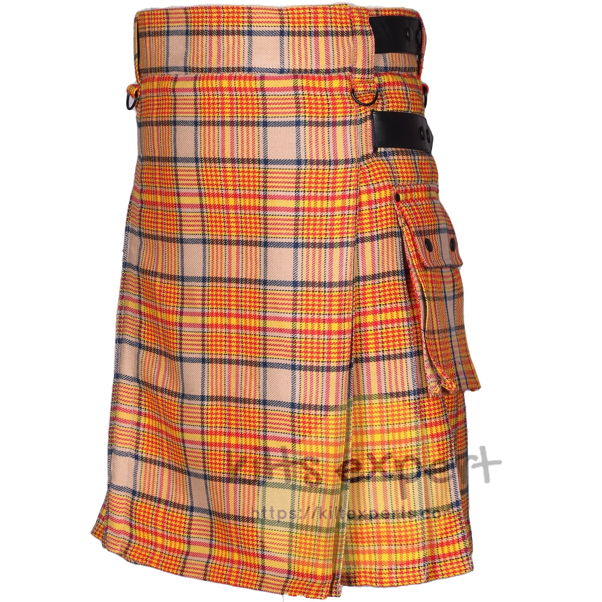 Espana Spanish Tartan Leather Straps Utility Kilt (Available In Many Tartans) - Kilt Experts