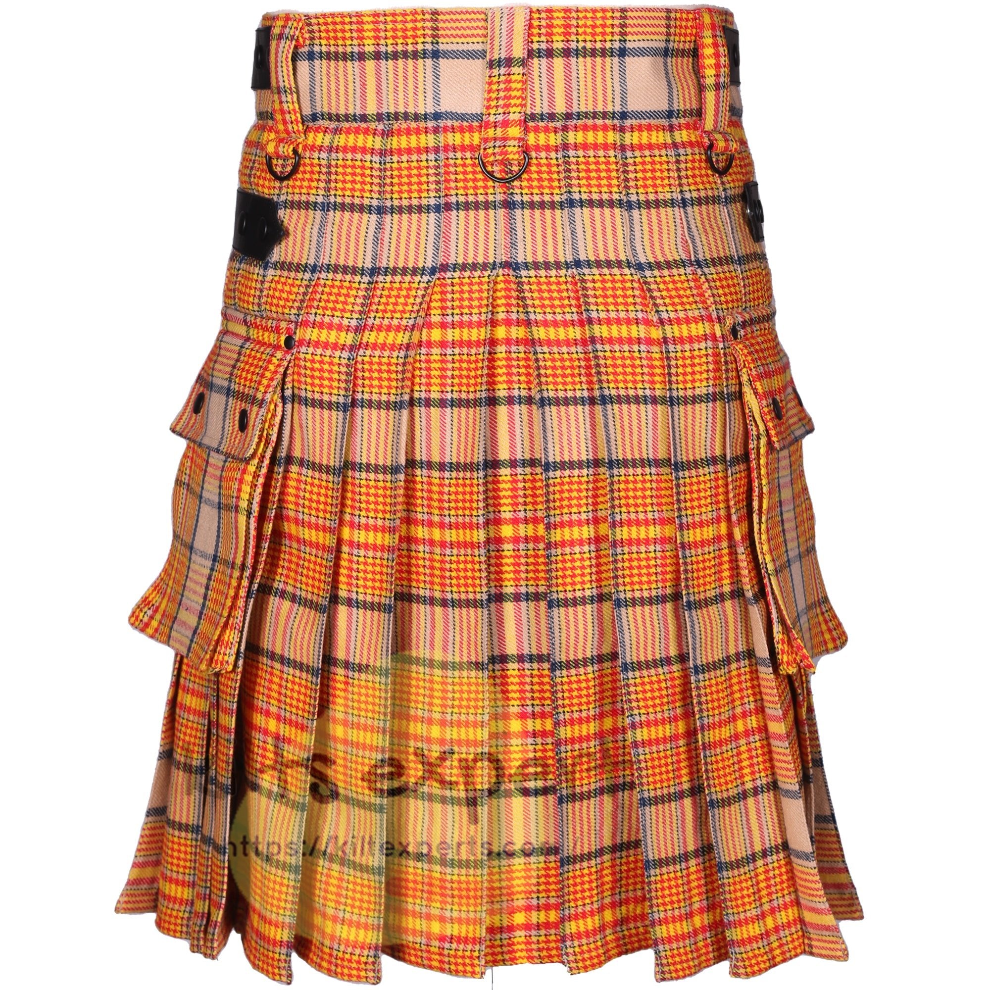 Espana Spanish Tartan Leather Straps Utility Kilt (Available In Many Tartans) - Kilt Experts