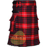 Fraser Red Modern Tartan Leather Straps Utility Kilt (Available In Many Tartans) - Kilt Experts