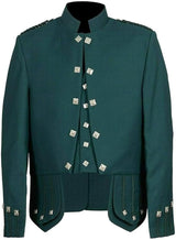 Green Scottish Sheriffmuir Doublet Kilt Jacket with Barathea Wool Argyle Vest - Kilt Experts