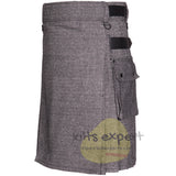 Grey Tweed Wool Kilt Outfit for Men - Kilt Experts