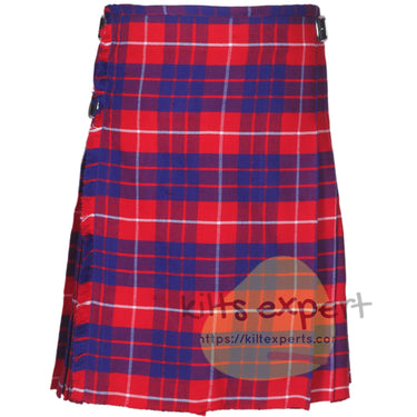 Hamilton Red Modern Tartan Traditional 8 And 5 Yards Kilt - Kilt Experts