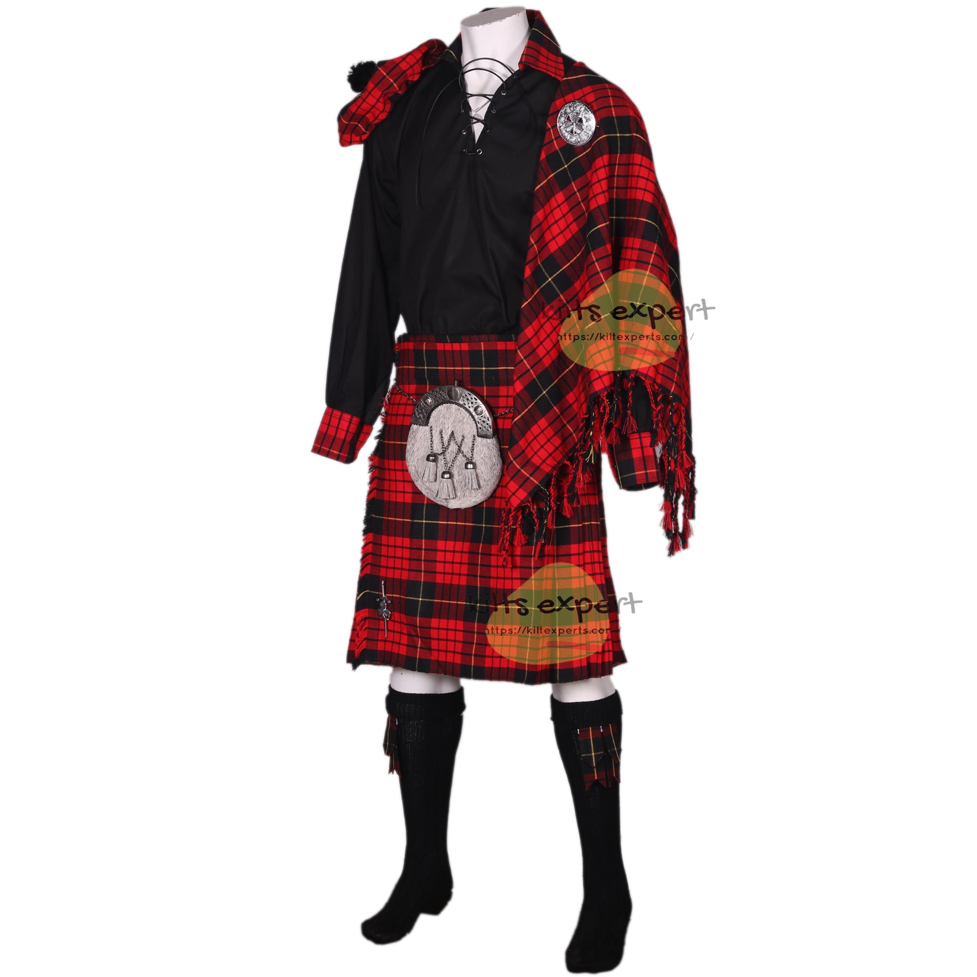 MacQueen Modern Kilt Outfit - Complete 9 - Piece Traditional Scottish Kilt Set - Available in Different Colors - Kilt Experts