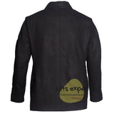 Men’s Black Wool Blend Blazer Jacket – Double Button Closure Formal Tailored Suit Coat with Polyester Lining, 3 - Button Cuff Design - Kilt Experts