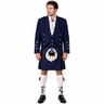 Navy Blue Leather Straps Utility Kilt Outfit - Complete 7 - Piece Set for Active Men - Kilt Experts