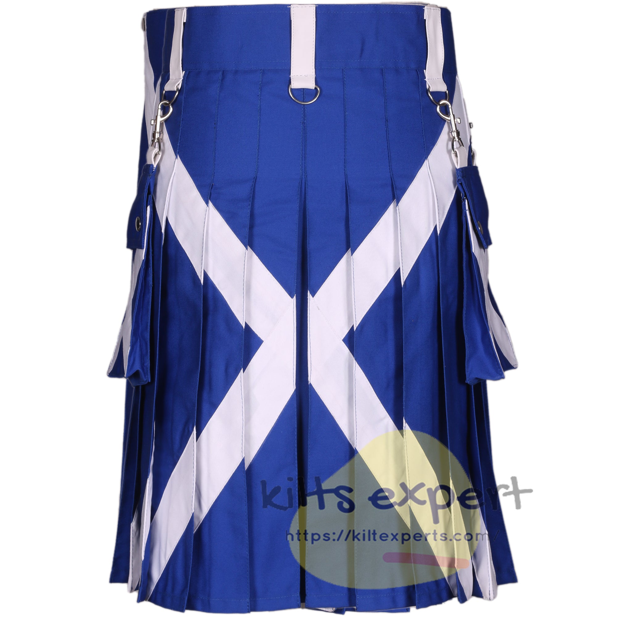 Scotland Flag Modern Utility Kilt with Detachable Pockets - Kilt Experts