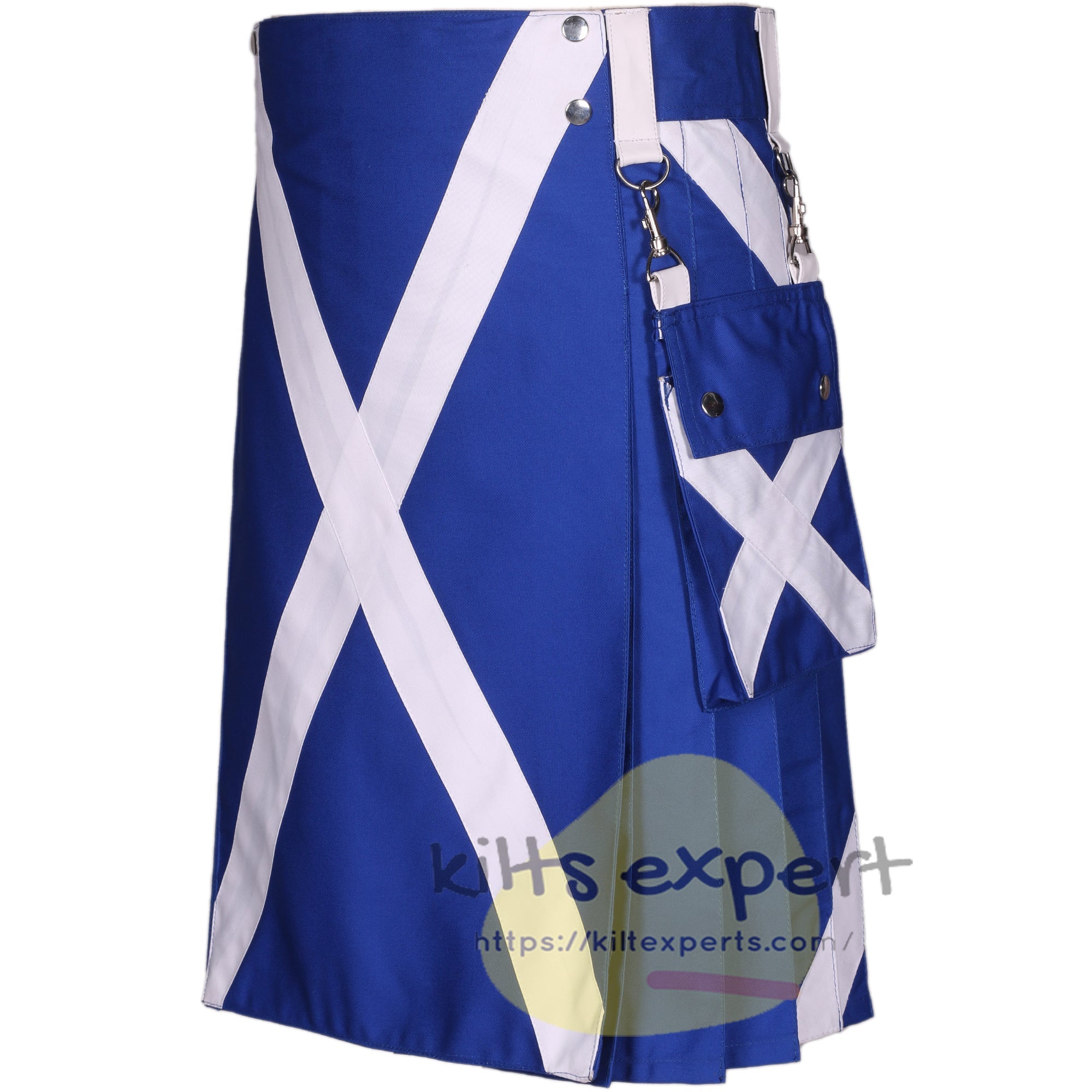 Scotland Flag Modern Utility Kilt with Detachable Pockets - Kilt Experts