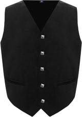 Scottish Black Argyll Kilt Jacket With Vest 15 Oz Finest Barathea Wool Fabric With Vest Gauntlet Style Cuffs - Kilt Experts