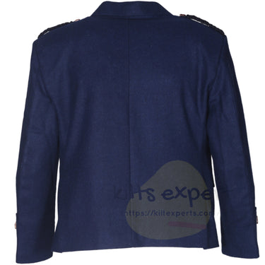 Scottish Dark Blue Argyll Kilt Jacket With Vest | Wool Fabric Highland Formal Wear - Kilt Experts