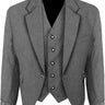 Scottish Grey Argyll Kilt Jacket With Vest 15 Oz Finest Barathea Wool Fabric With Vest Gauntlet Style Cuffs - Kilt Experts