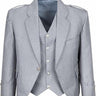 Scottish Light Grey Argyll Kilt Jacket With Vest 15 Oz Finest Barathea Wool Fabric With Vest Gauntlet Style Cuffs - Kilt Experts