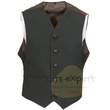 Scottish Olive Green Argyll Kilt Jacket With Vest – 15 Oz Finest Vacuna Wool Fabric With Vest Gauntlet Style Cuffs - Kilt Experts