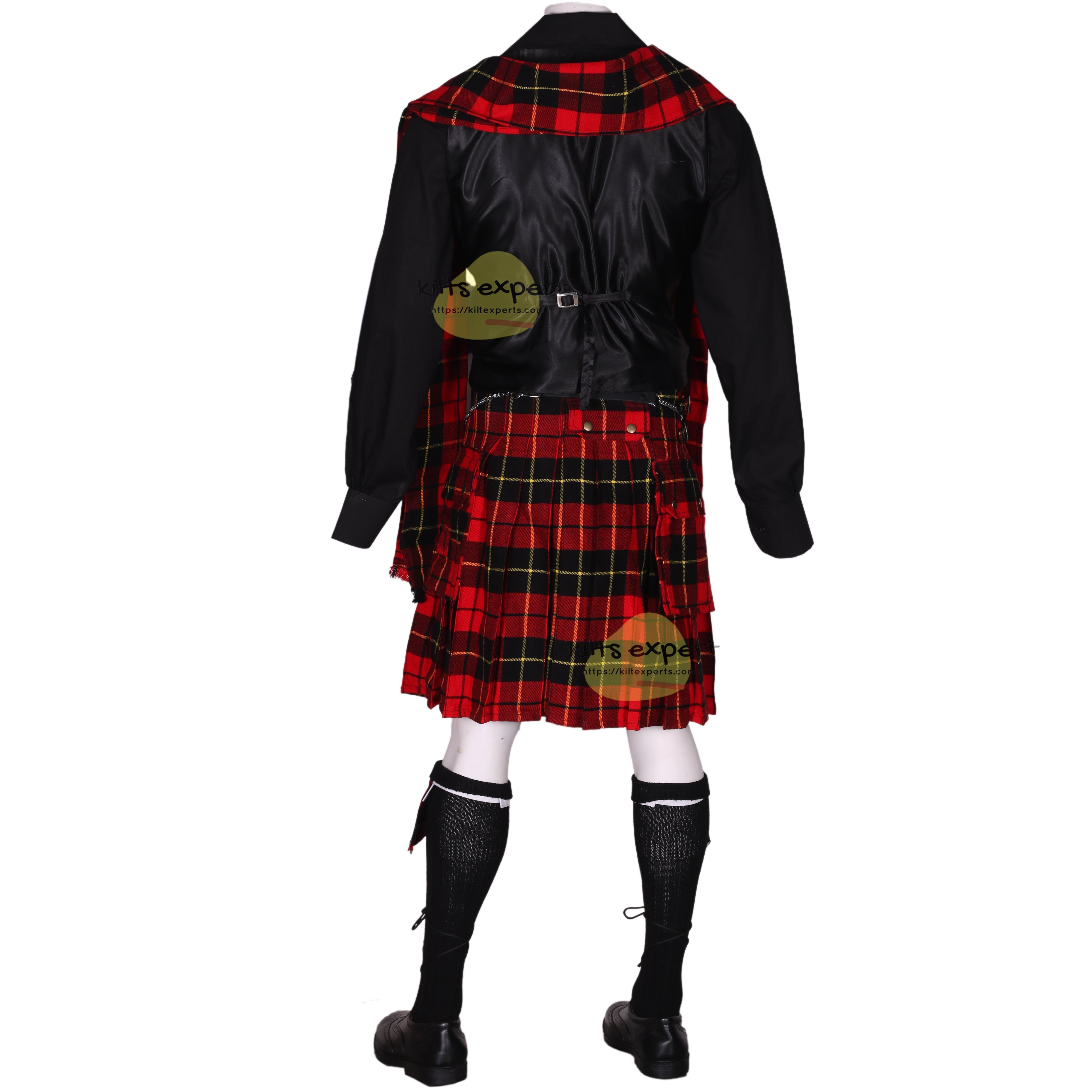 Wallace Tartan Deal with 3 - Button Charlie Vest | Complete 9 - Piece Outfit - Kilt Experts