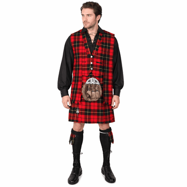 Wallace Tartan Deal with 3 - Button Charlie Vest | Complete 9 - Piece Outfit - Kilt Experts