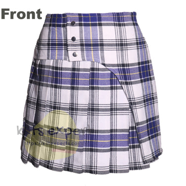Women’s Tartan Mini Skirt – Elastic Back Scottish Plaid Skirt with Rivet Front Closure – Acrylic Wool Kilt Style Skirt - Kilt Experts