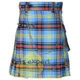 Bell Of Borders Tartan 16OZ Stud Kilt With Detachable Chain & Pockets Kilt Experts