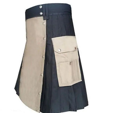 Black And Khaki Casual Party Dress Utility Kilt Kilt Experts