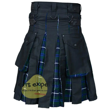 Black & Blue Douglas Two Tone Hybird Kilt Kilt Experts